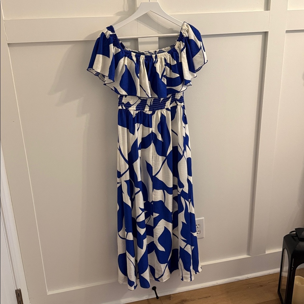 NWT Cupshe Blue and White Maxi Dress